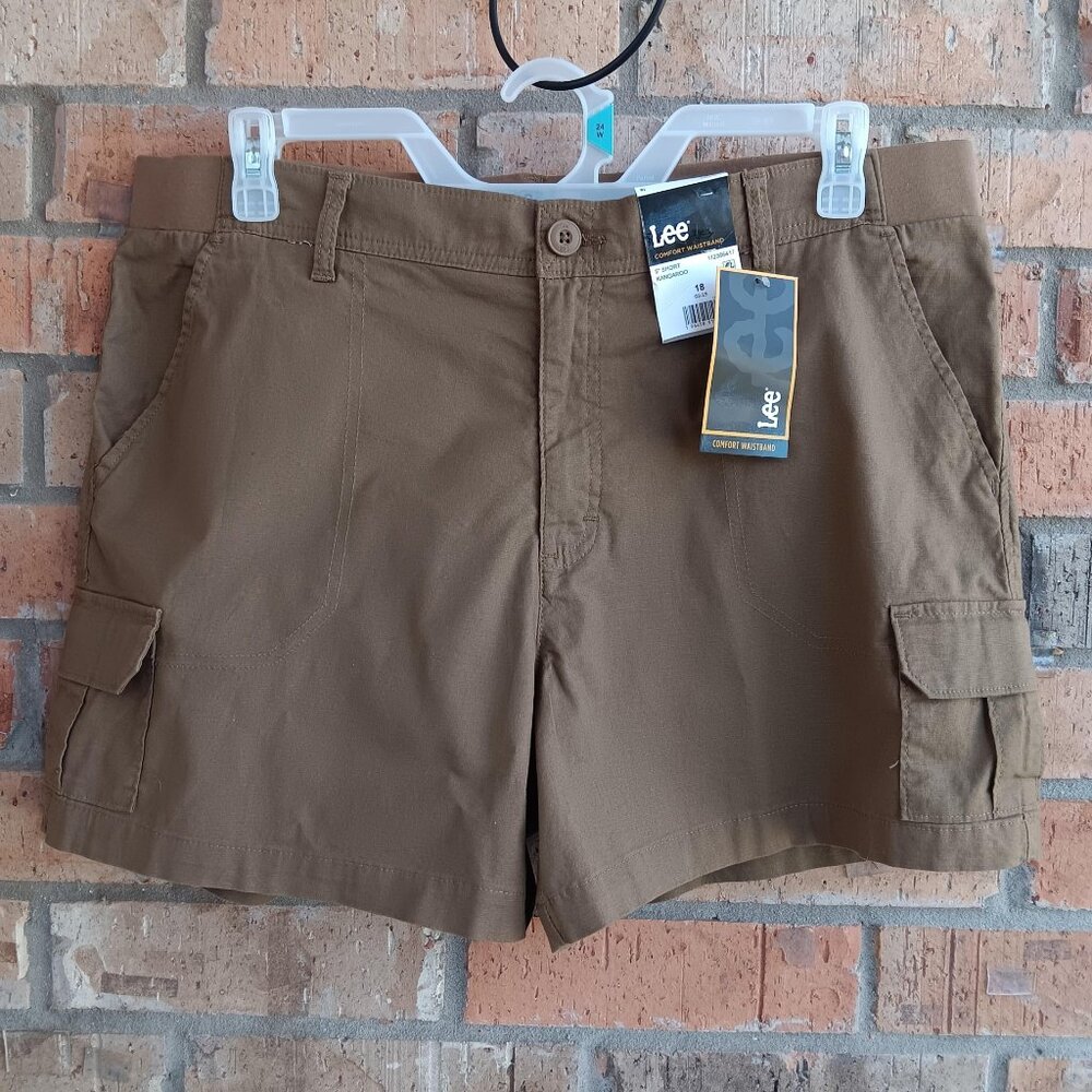 Lee Womens 5 Inch Comfort Waistband Shorts Size 18 Kangaroo Brown - Picture 8 of 8
